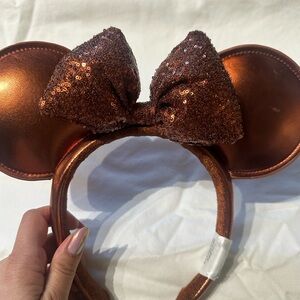 Copper Sequin Mouse Ears Headband